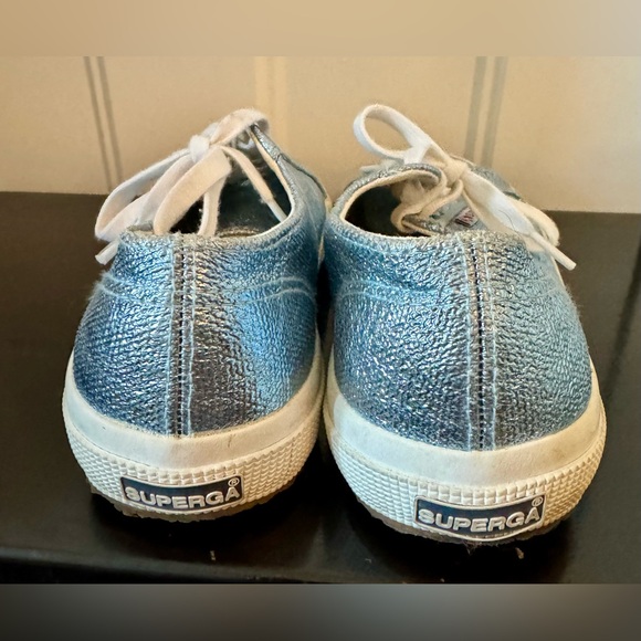 SUPERGA blue metallic sneakers Size 8 - Picture 3 of 7
